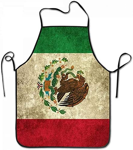 Unisex Mexican Flag Mexico Kitchen Cooking Aprons Grill Aprons Kitchen Chef Bib Apron for Women and Men-Adjustable Neck Strap Apron-