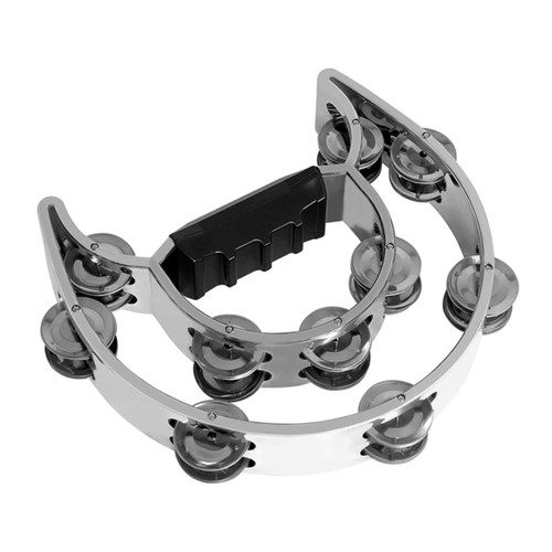 STOBOK Double Layer Hand Bell Musical Instruments Tambourine Double Row Tambourine Bell Hand Tambourine Tambourines for Kids Tambourine for Adult Musical Tambourine Child Boy Metal