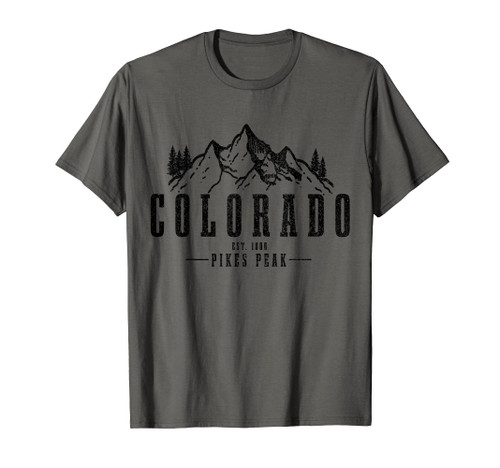 Pikes Peak Colorado Est. 1806 Vintage Mountains Hiking T-Shirt