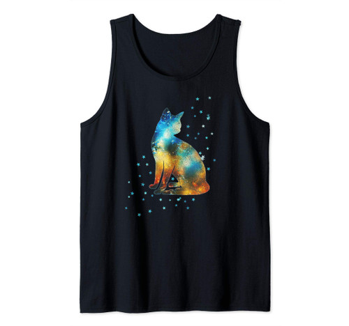 Space cat on Milky Way, kitten, kitty, galaxy, stars, sky Tank Top