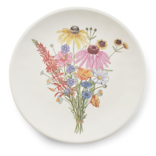 Sur La Table Wildflower Melamine Salad Plate, White