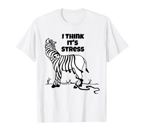 Zebra Stripes I Think It's Stress Falling Stripe T-Shirt