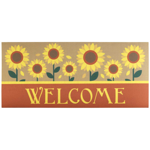 Dicksons Magnolia Garden Welcome Yellow Sunflower 22 x 10 Rubber Outdoor Doormat Insert
