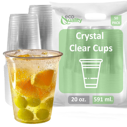 Clear Plastic Disposable Pet Cups | 20 oz Cups, 50 Pack | Crystal Clear PET Cup | Cold Smoothie | Iced Coffee Go Cups | Ideal for Coffee, Parfait, Juice, Soda, Cocktail, Party Cups (20oz, 50 count) Clear Plastic Disposable Pet Cups | 20 oz Cups, 50 Pack | Crystal Clear PET Cup | Cold Smoothie | Iced Coffee Go Cups | Ideal for Coffee, Parfait, Juice, Soda, Cocktail, Party Cups (20oz, 50 count)