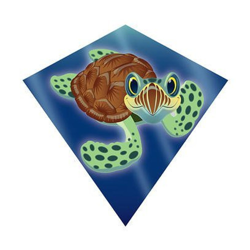 WindNSun MiniDiamond SeaTurtle Nylon Kite, 18 Inches Tall