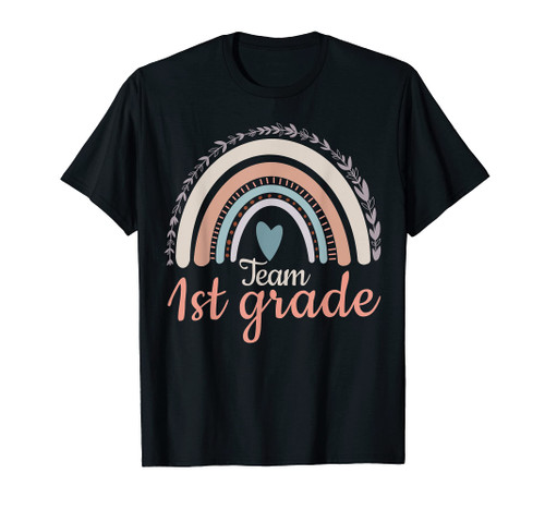 Team 1st Grade Teacher Rainbow Lover Kids Back To School T-Shirt