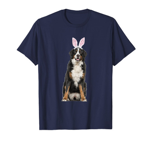 Bernese Mountain Dog Wearing Easter Bunny Ears T-Shirt