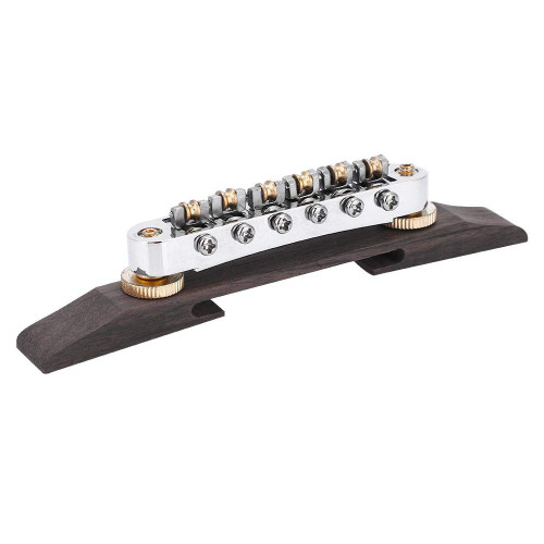 Guitar Bridge, Rosewood Base Bridge Roller Saddles for SG Type Jazz Guitar Musical Instrument Accessory