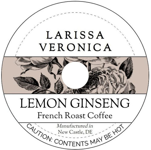 Lemon Ginseng French Roast Coffee (Single Serve K-Cup Pods) (Gourmet, Naturally Flavored, Whole Coffee Beans) (12 pods, ZIN: 577655)