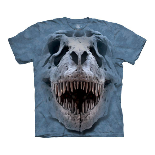 The Mountain T-Rex Big Skull Adult T-Shirt, Blue, 5XL