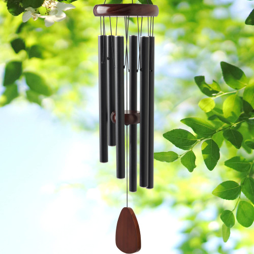 Wind Chimes for Outside Deep Tone, 32" Large Wind Chime, Wind Chimes Outdoor, Memorial Wind Chimes, Elegant Chime for Garden Patio Wind Chimes, Classic Black Wind Chimes Suitable for Unisex Gifts