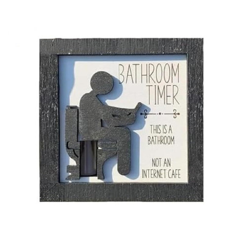 PAREKS Sided Bathroom Timer Funny Gag Gift | Bathroom Toilet Hourglass Timer | Funny Toilet Sand Timer | Wooden Christmas Prank Gift