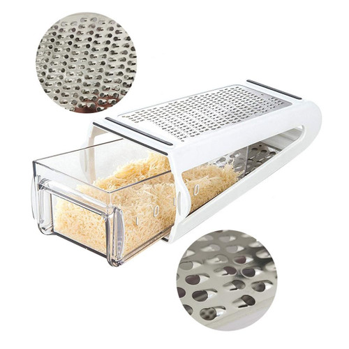Cheese Grater with Container, 2-Sided Cheese Shredder Lemon Zester Grater and Vegetable Cutter, Stainless Steel Graters for Kitchen - Hand Grater and Vegetable Peeler #A Cheese Grater with Container, 2-Sided Cheese Shredder Lemon Zester Grater and Vegetable Cutter, Stainless Steel Graters for Kitchen - Hand Grater and Vegetable Peeler #A