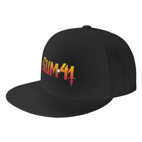 PTSBTDY Sum Rock 41 Band Unisex Hip Hop Baseball Cap Flat Bill Visor Hat Adjustable Snapback Trucker Hats for Men Women Black