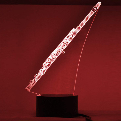 Alberts Gifts Flute - 3D LED LAMP Optical Illusion Light with 7 Color Changing Lighting Effects
