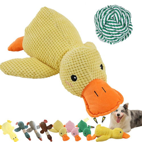ayattecy Zentric Quack-Quack Duck Dog Toy, Zentric Dog Toy, Plush Yellow Duck Dog Toy, Squeaky Dog Chew Toys, Quacking Duck Toy for Dog with Real Quack Sound (A#)