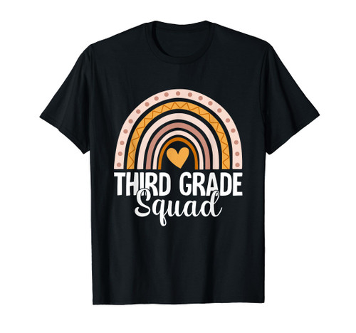 Rainbow Third Grade Back To School Team 3rd Grade Squad T-Shirt