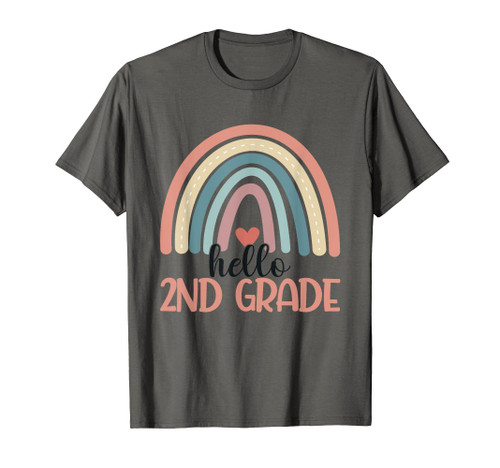 Hello 2nd Grade Cute Second Grade Rainbow Teacher Student T-Shirt