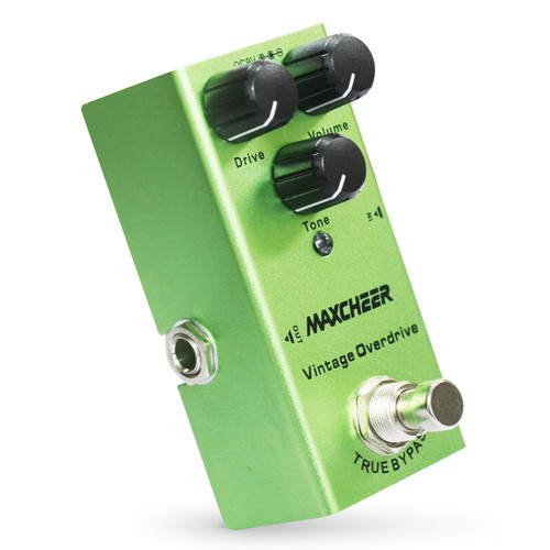 MAXCHEER Vintage Overdrive Pedal,Electric Guitar Effects Pedals Mini Single Type DC 9V True Bypass (Light Green)