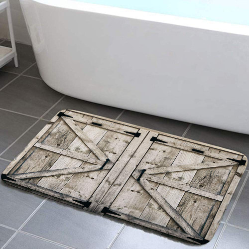 Rustic Wooden Vintage Wood Bath Rug, Garage Cabin Farmhouse Wooden Non-Slip Floor Entryways Outdoor Indoor Front Door Mat, Country Barn Door Bath Mat Bathroom Rugs, (17X29) Rustic Wooden Vintage Wood Bath Rug, Garage Cabin Farmhouse Wooden Non-Slip Floor Entryways Outdoor Indoor Front Door Mat, Country Barn Door Bath Mat Bathroom Rugs, (17X29)