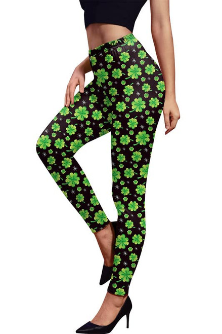 St Patrick's Day Women's Clover Cute Pants Pattys Paddys Shamrock Irish Legging Shamrock Black L St Patrick's Day Women's Clover Cute Pants Pattys Paddys Shamrock Irish Legging Shamrock Black L