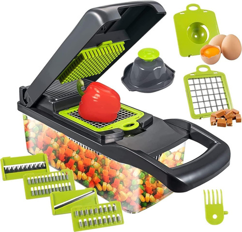 15 in 1 Vegetable Chopper, Veggie Slicer Cutter with 8 Blade Onion Chopper Large Capacity Vegetable Cutter for Potato Tomato Cucumber Carrot, Safe without Hurting Hands