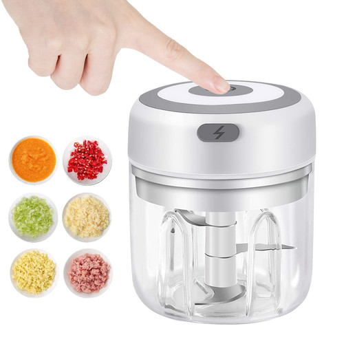 Electric Garlic Chopper, 250ML Vegetable Chopper, Food Chopper, USB Mini Garlic Mincer, Onion Chopper, Portable Small Food Processor for Garlic, Ginger, Chili, Vegetables Electric Garlic Chopper, 250ML Vegetable Chopper, Food Chopper, USB Mini Garlic Mincer, Onion Chopper, Portable Small Food Processor for Garlic, Ginger, Chili, Vegetables