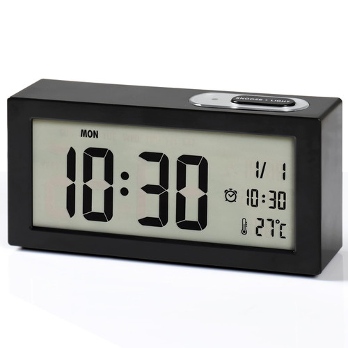 CYMNER Digital Alarm Clock,LED Clock for Bedroom, Electronic Desktop Clock with Temperature Display, Adjustable Brightness,Adjustable Volume Loud Alarm Clock for Heavy Sleepers Adults