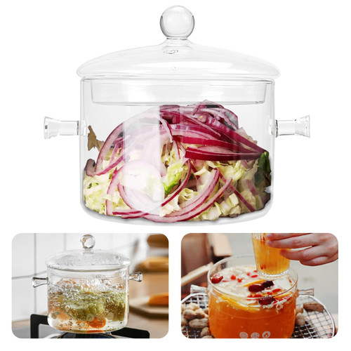 Glass Pots for Cooking on Stove, 1.5L/50oz Glass Cooking Pots with Lid for Stove Top, Clear Simmer Pot for Stove, Glass Cookware for Stovetop Safe for Pasta Noodle, Soup, Milk, Baby Food Glass Pots for Cooking on Stove, 1.5L/50oz Glass Cooking Pots with Lid for Stove Top, Clear Simmer Pot for Stove, Glass Cookware for Stovetop Safe for Pasta Noodle, Soup, Milk, Baby Food