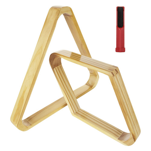 CertBuy 2 Pack Wooden Billiard Ball Rack Solid Wood Pool Triangle Rack Billiard 8 Ball Triangle & 9 Ball Diamond Racks for Billiard Pool Table