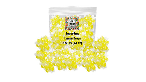 Delightful 1.5 LB Sugar Free Lemon Drops Hard Candy - 150 Individually Wrapped Pieces, Perfect for Diabetics & Health-Conscious Individuals, Zero Carb, Keto-Friendly Sugarless Candy