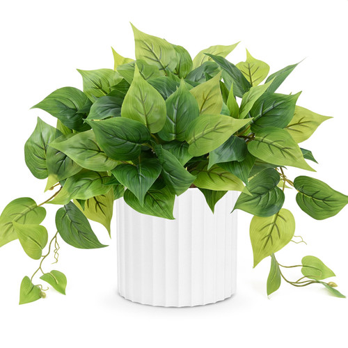 Waipfaru Faux Plants Indoor, Fake Plants, Artificial Plants Indoor with Pothos, Artificial Plant, Fake Potted Plants for Home Shelf Bathroom Kitchen Office Indoor Outdoor Decor, White Waipfaru Faux Plants Indoor, Fake Plants, Artificial Plants Indoor with Pothos, Artificial Plant, Fake Potted Plants for Home Shelf Bathroom Kitchen Office Indoor Outdoor Decor, White