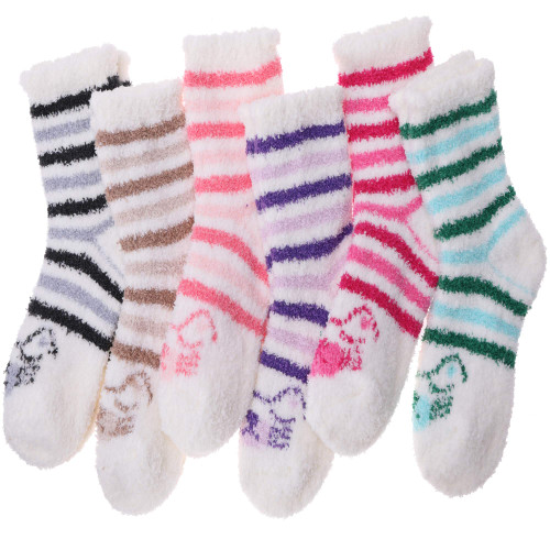 EBMORE Womens Fuzzy Socks Fleece Fluffy Cabin Plush Warm Sleep Soft Cozy Winter Adult Stocking Stuffers Christmas Valentines Mothers Day Gifts for Mom Her Slipper Socks 6 Pairs?Cat Stripe? EBMORE Womens Fuzzy Socks Fleece Fluffy Cabin Plush Warm Sleep Soft Cozy Winter Adult Stocking Stuffers Christmas Valentines Mothers Day Gifts for Mom Her Slipper Socks 6 Pairs?Cat Stripe?