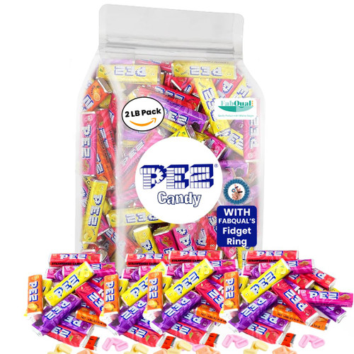 FabQual's Bundle - PEZ 2LB Variety Bag Assorted Pez Candy Refill, Variety Pez Refills Fruit Chews Candy Fruit Candy Bulk Mix Pez Candy Bulk Pez Candy Chews Pez Candies Bulk Vintage Candy Pez Bulk