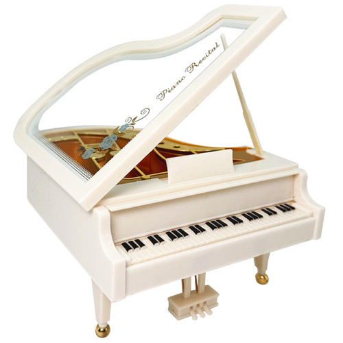 Vyooxcy Piano Music Box, White Clockwork Mechanical Musical Boxes, Classical Music Box for Girls Birthday Gift or Desktop Decoration Vyooxcy Piano Music Box, White Clockwork Mechanical Musical Boxes, Classical Music Box for Girls Birthday Gift or Desktop Decoration