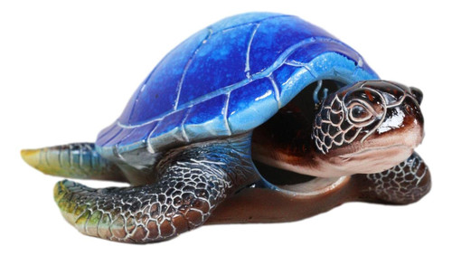 Ebros Gift Nautical Ocean Colorful Hues of Blue Shell Giant Sea Turtle Swimming Bobblehead Figurine 5.75" L Reptile Tortoise Turtles Decorative Bobble Heads Figurine Home and Office Decor