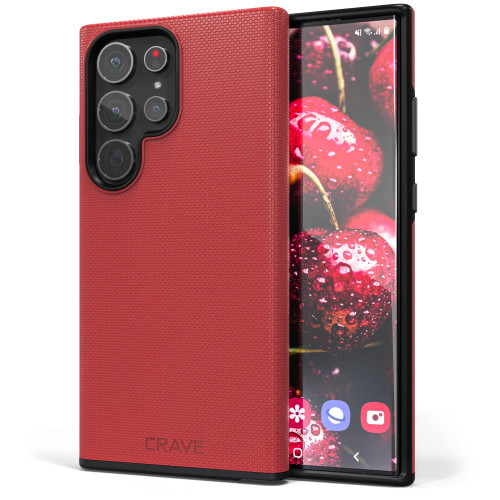 Crave Dual Guard for Samsung Galaxy S23 Ultra Case, Shockproof Protection Dual Layer Case for Samsung Galaxy S23 Ultra - Red