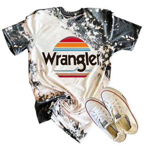 Western Cowboy Sunset T-Shirt Women Country Music Shirt Funny Western Cowboy Sunset Vintage Graphic Tees Travel Top (L, As Shown10)