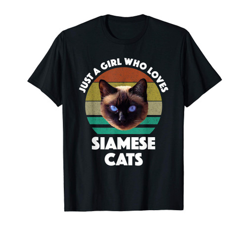 Just A Girl Who Loves Siamese Cats Cute Siamese Cat Lover T-Shirt