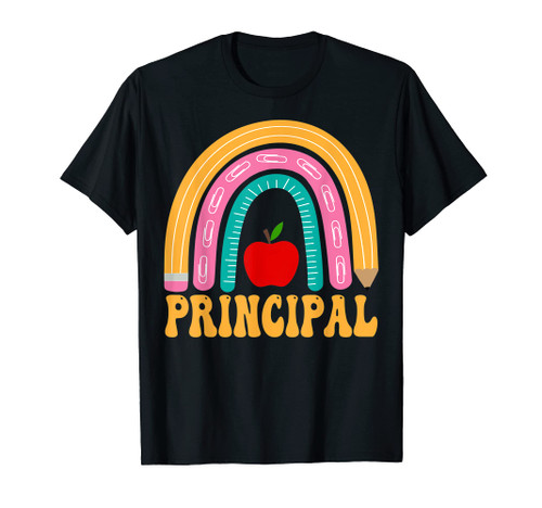 Principal Rainbow Pencil Women Back To School Appreciation T-Shirt