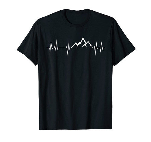 mountains heartbeat pulse hiking mountain climber mountain T-Shirt