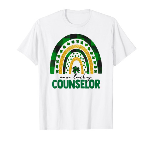 One Lucky Counselor Rainbow St Patricks Day Shamrock T-Shirt