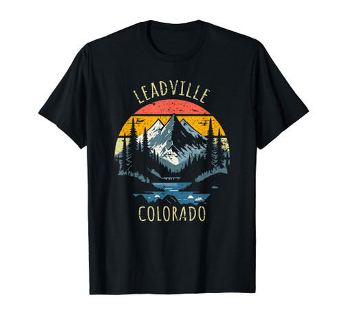 Leadville Colorado USA Retro Mountain Vintage Style Design T-Shirt
