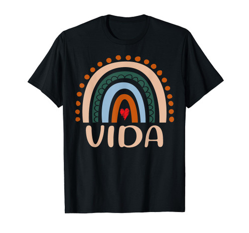Vida Name Personalized Funny Women Rainbow Vida T-Shirt