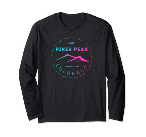 Pikes Peak Colorado - Retro Mountain Adventure Long Sleeve T-Shirt