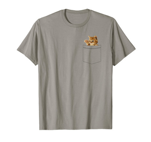 Orange Tabby Cat Pocket T-Shirt Orange Cat In Pocket Tee