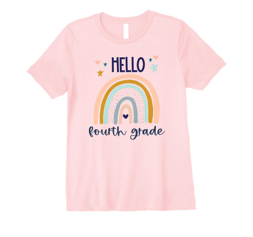 Hello Fourth Grade Girls Rainbow First Day of 4th Grade Premium T-Shirt Hello Fourth Grade Girls Rainbow First Day of 4th Grade Premium T-Shirt