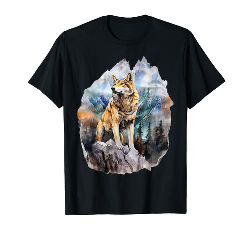 Lone Wolf in the mountains wolves wild animal T-Shirt