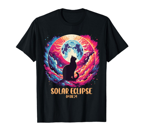 Astronomy Cat Lover Solar Eclipse Totality April 8 2024 T-Shirt