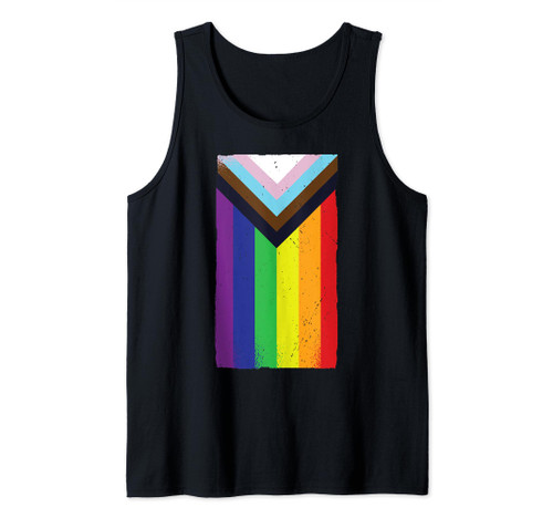Progress Pride Flag LGBTQ Rainbow Gay Pride Month Tank Top
